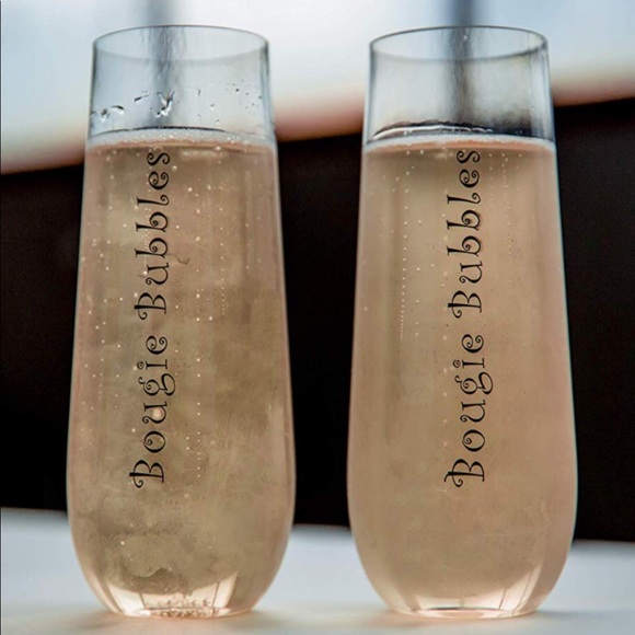 Bougie Bubbles Plastic Stemless Champagne Flutes🥂 - Picture 7 of 8